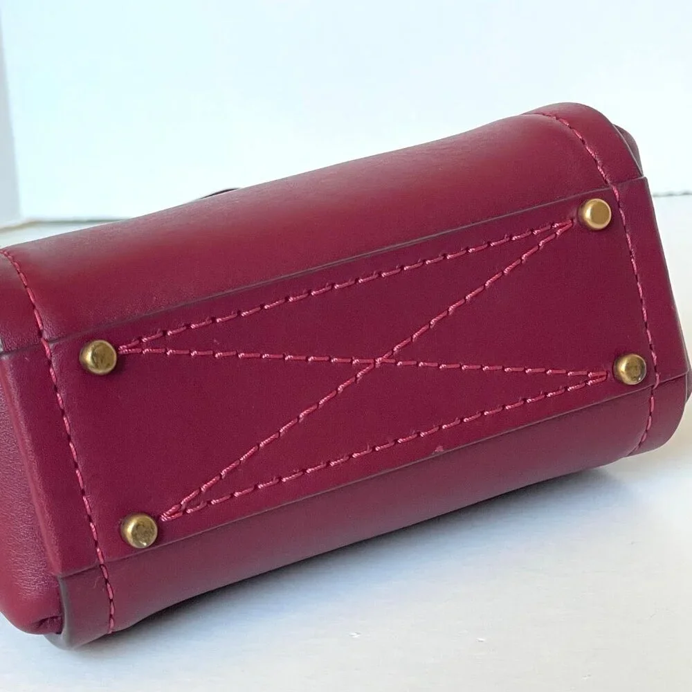 Coach 1941 Troupe Tote 16 Deep Red Leather Mini Crossbody Bag 79401